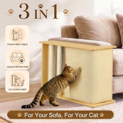 Cat Corner Side Table Scratcher, 3-in-1 Sofa Protector from Cat Claws - Image 5