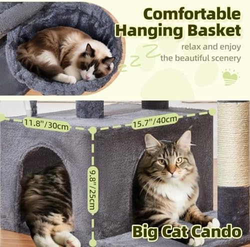 Taoqimiao 32.2in Cat Tree with Toy, Small Cat Tower - Image 3