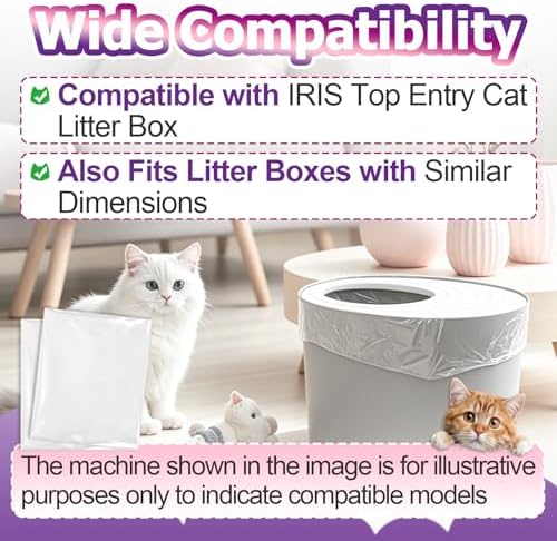 100Pcs Top Entry Cat Litter Box Liners Compatible - Image 4