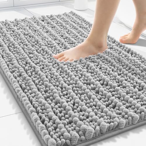 Smiry Bathroom Rugs 30X20, Extra Soft Rubber Backing Chenille Bath Mats by Smiry