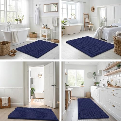 Smiry Bathroom Rugs 34X21, Extra Soft Rubber Backing Chenille Bath Mats - Image 7