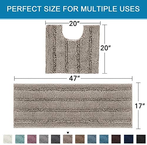 H.VERSAILTEX Bathroom Rugs Bath Rug Set 2 Piece Bathroom Contour Rug Toilet Mat - Image 2