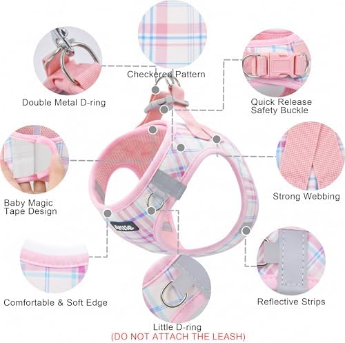 AIITLE Step in Dog Harness and Leash Set Plaid Adjustable - Image 3