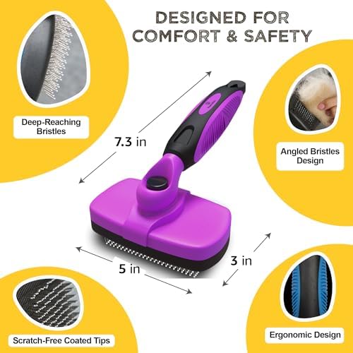 Deshedding Dog Brush for Shedding – Self Clean Cat Brush Deshedding & Grooming - Image 6