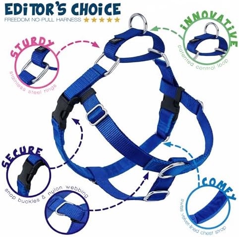 2 Hounds Design Freedom No Pull Dog Harness, 5/8 inch XS, Royal Blue - Image 4