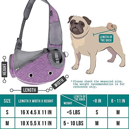 PetAmi Small Dog Sling Carrier, Puppy Cat Hands-Free Purse, 10 lb - Image 2