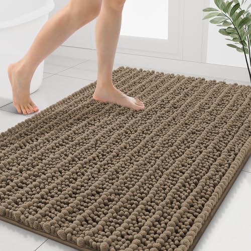 Smiry Bathroom Rugs 40X32, Extra Soft Rubber Backing Chenille Bath Mats by Smiry