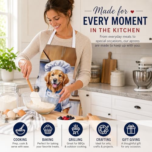 Caroline's Treasures Golden Retriever The Chef Apron Cooking Kitchen Server - Image 6
