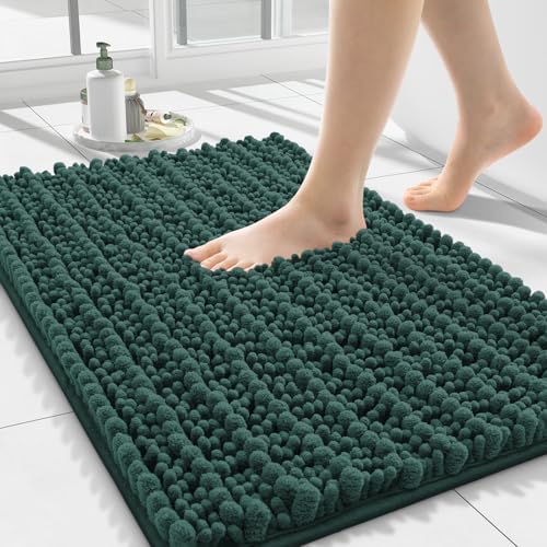 Smiry Bathroom Rugs 24X16, Extra Soft Rubber Backing Chenille Bath Mats by Smiry