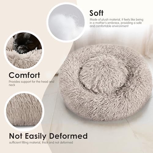 Dogs Bed for Small Dogs, Anti-Anxiety Washable Round Bed - Image 4