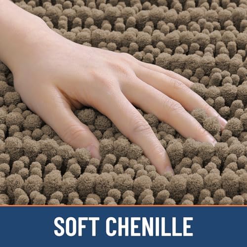 Smiry Bathroom Rugs 40X32, Extra Soft Rubber Backing Chenille Bath Mats - Image 4
