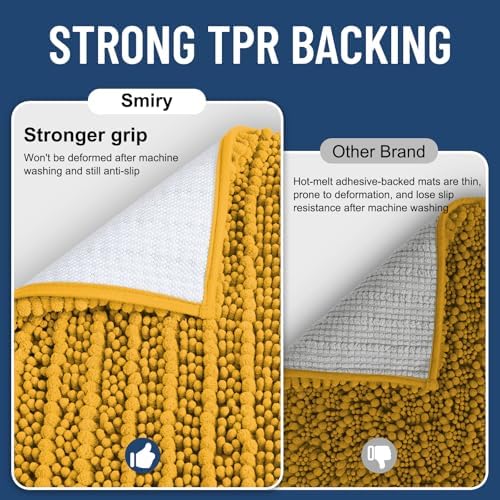 Smiry Bathroom Rugs 30X20, Extra Soft Rubber Backing Chenille Bath Mats - Image 3