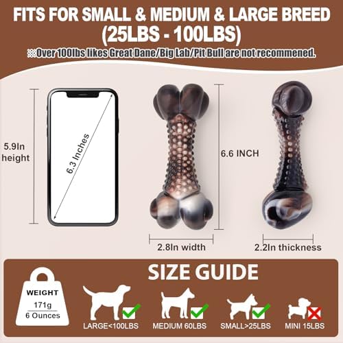 Dog Chew Toys for Aggressive Chewers, Durable Interactive Dog Bone Chew Toy to - Image 2