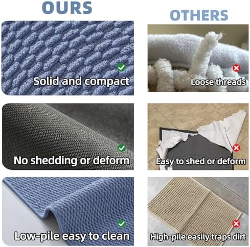 TYUU Bathroom Runner Rugs, Long Bath Mat Runner Washable Thin Quick Dry Low - Image 4