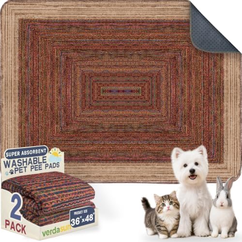 Washable Pee Pads for Dogs, Reusable Puppy Potty Training Pads, Ultra-Absorbent by Verdasun