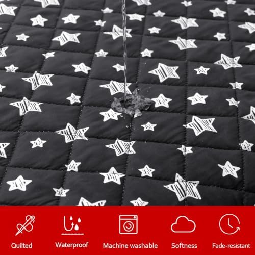 Waterproof Dog Bed Covers Replacement Lovely Black Star Print, 27x36 Inches - Image 2