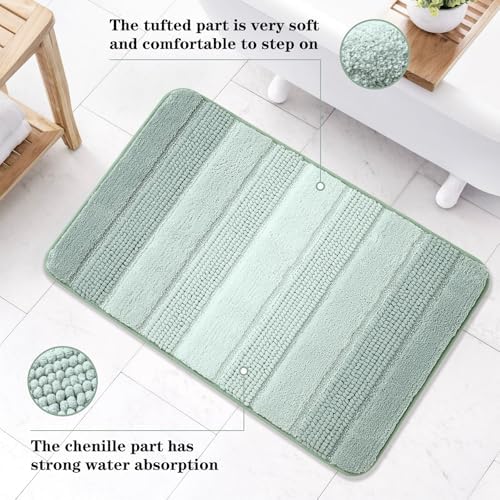 Kmson Ombre Chenille Bathroom Rugs Mat, Ultra Soft Washable Shaggy Bath Rugs - Image 3