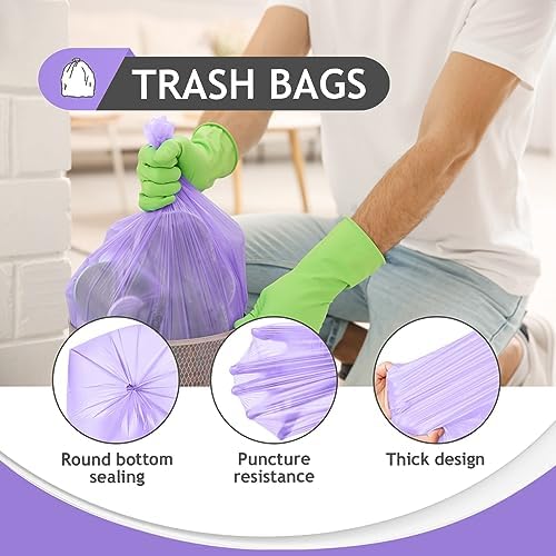 8 Gallon 330 Counts Clear Colorful Trash Bags Kitchen Garbage Bags by Teivio - Image 6