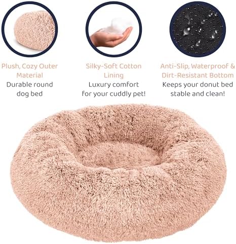 Calming Donut Dog Bed for Small Dogs, Round Dog Bed for Medium & Large Dogs - Image 5
