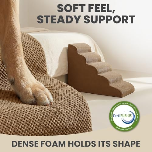 Miorun Dog Stairs for High Beds, 24.5" Foam Pet Ramp Step for Small Dogs - Image 5