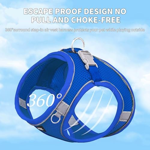 AIITLE Dog Harness and Leash Set, Step-in Puppy Pet Vest, Royal Blue S - Image 3