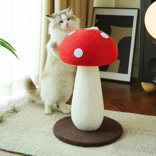 Whimsical Mushroom Scratcher, 19.69" Sisal Cat Scratching Post by Chzisuyy
