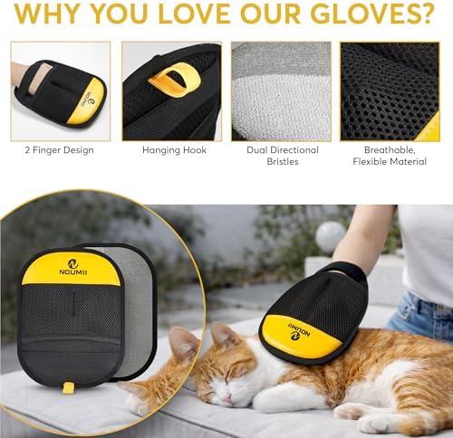 3 Pack Pet Hair Removal Gloves for Dogs & Cats Reusable Grooming Mitts - Image 6
