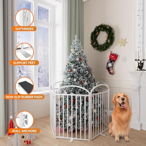 SNUOWU 6 Panels Full Matel Freestanding Dog Gates - Image 5