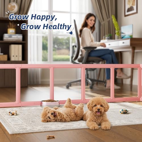 Clear Acrylic Dog Playpen Indoor Pet Pen, 8 Panels - Image 6