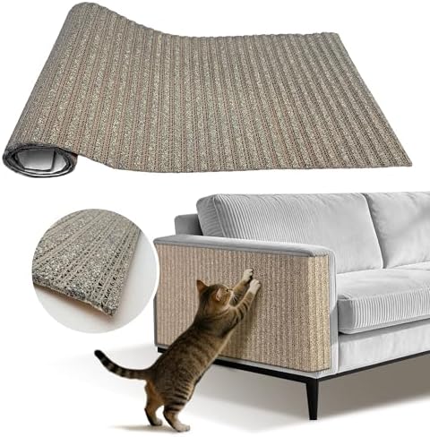Natural Cork Cat Scratcher Mat, Self-Stick & Trimmable Furniture Protector by Unknown