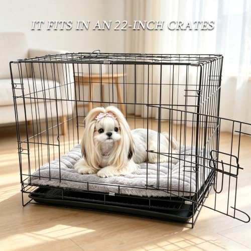 22 Inch Ultra Soft Comfy Pet Bed, Tiny Dog Bed, Washable Anti-Slip Crate Pad - Image 3