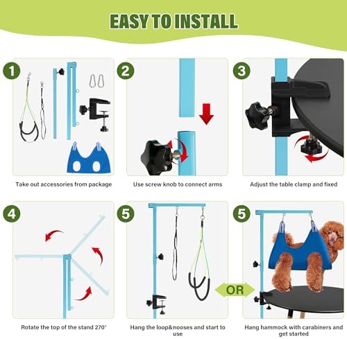 getlstub Dog Grooming Arm with Pet Grooming Hammock, Dog Grooming Stand with - Image 7