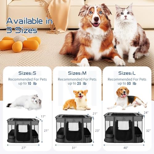 ROMANTIC BEAR Dog Playpen, Foldable Pet Puppy Cat Playpen - Image 2