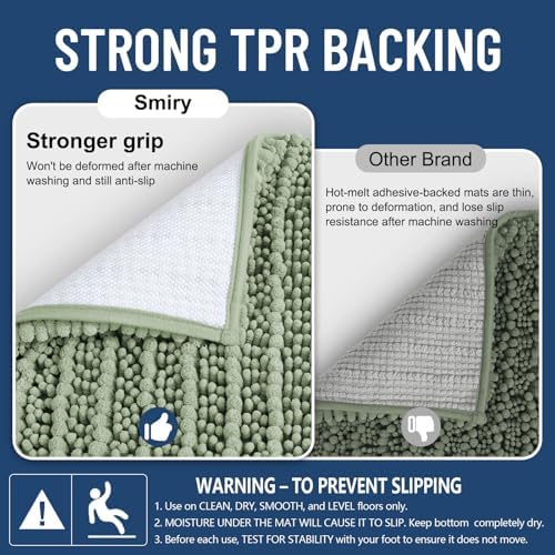 Smiry Bathroom Rugs 32X20, Extra Soft Rubber Backing Chenille Bath Mats - Image 3