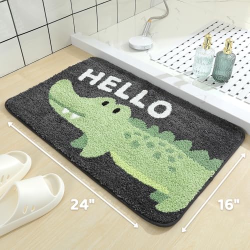 Molesun Crocodile Bath Mat 16x24, Soft Absorbent Microfiber Bath Rugs - Image 3