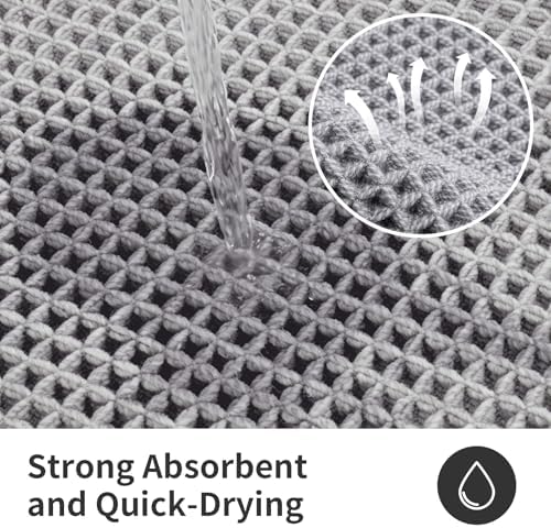ILANGO Upgraded Waffle Bath Rug 20x32, Super Absorbent Non Slip Bath Mat - Image 5