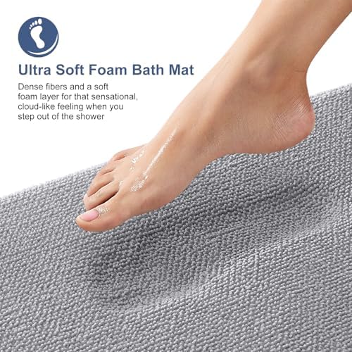 OLANLY Memory Foam Bathroom Runner Rug 47x17, Absorbent Long Bath Mat - Image 2