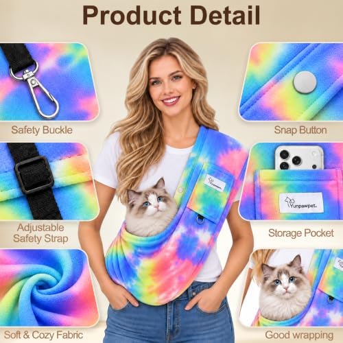 Cat Sling Carrier & Pet Sling for Small Dogs & Cats 3-14 lbs - Image 3