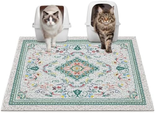 Glittme Cat Litter Mat 33"x22" Non-Slip Washable Trapping Mat by Glittme