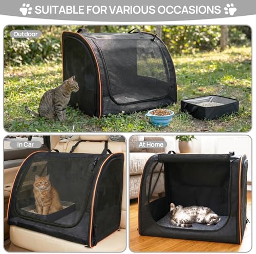 Cat Car Seat, Enclosed Carrier for Pets Travel Safety Cat Crate - Image 5