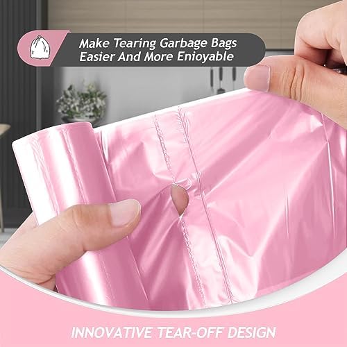 Teivio Colorful Clear Trash Bags 6 Gallon 180 Count Kitchen Garbage Bags - Image 4