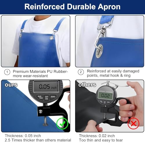 SHEOMERN 2 Pack Heavy Duty Vinyl Industrial Anti-Tear Apron, Chemical Resistant - Image 4