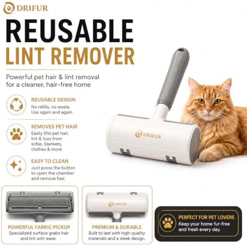 Pet Hair Remover Kit, 3-in-1 Reusable Lint Roller, Deshedding Brush & Grooming - Image 2