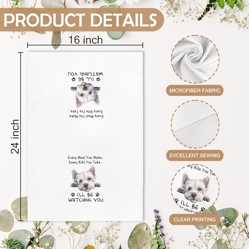 Funny Westie Dog Kitchen Towels Decor, West Highland White Terrier Westie Dog - Image 7