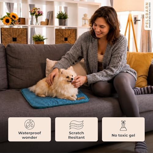 Pelsbarn Dog Cooling Mat, Ice Silk Self-Cooling Pad, Light Blue - Image 4