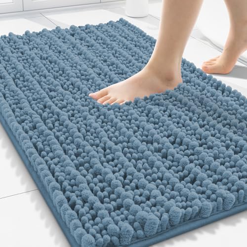 Smiry Bathroom Rugs 30X20, Extra Soft Rubber Backing Chenille Bath Mats by Smiry
