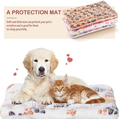 Tuanse 4 Pack Soft Pet Bed Mat Small Dog Crate Fleece - Image 3