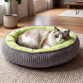 Calming Dog Bed for Small Dogs, Velvet Corduroy Washable Donut Pet Bed by TailThrone