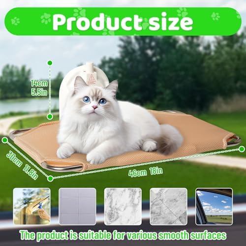 Foldable Cat Window Perch for RV, Heavy Duty Mesh Hammock for Indoor - Image 2