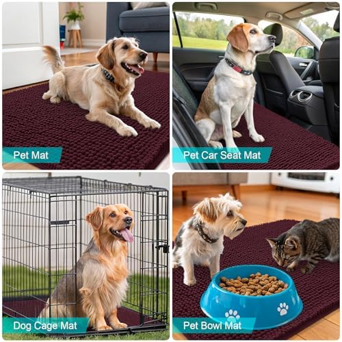OLANLY Dog Door Mat for Muddy Paws 34x21, Super Absorbent Chenille Mud Mat - Image 7